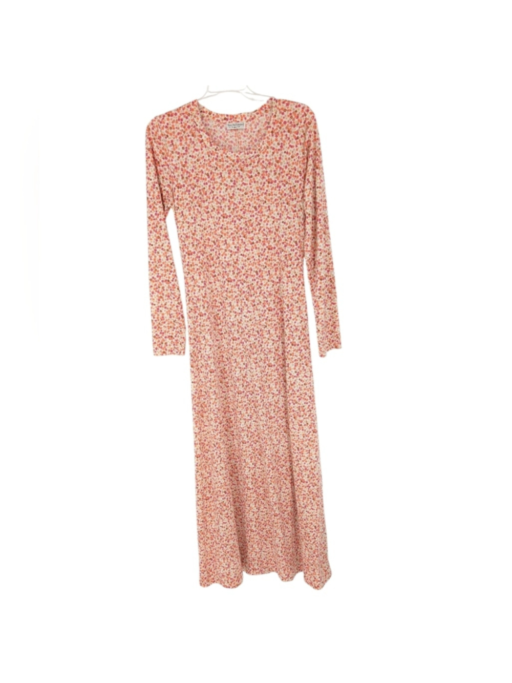 Diane Von Furstenberg DVF for RE-7 Vintage Floral Maxi Dress 70s Large Pink